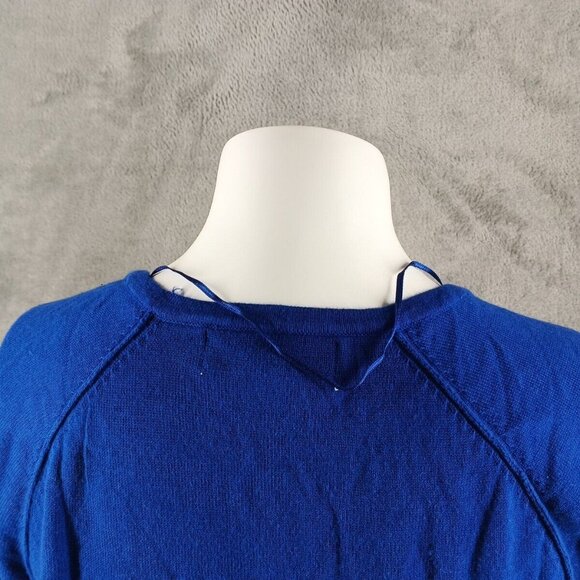 NWT KAREN SCOTT Basic Fall Raglan Sweater Petite MEDIUM Blue 100% Cotton - Picture 10 of 13